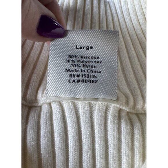 Varley Janie Ribbed Half Zip Sweater Womna's Sz L in Ivory - Picture 6 of 9